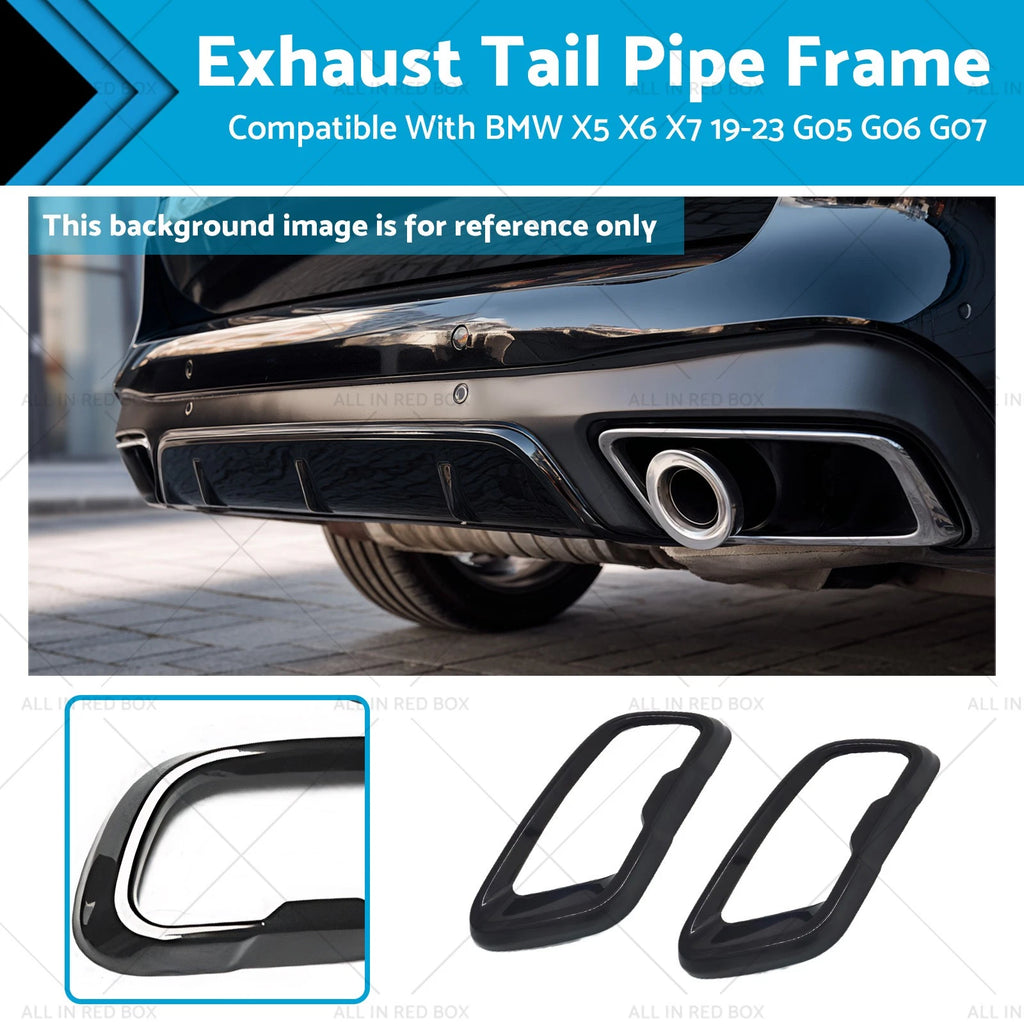 2Pcs Rear Exhaust Tail Pipe Frame for BMW X5 G05 X6 G06 X7 G07 (2019–2023)