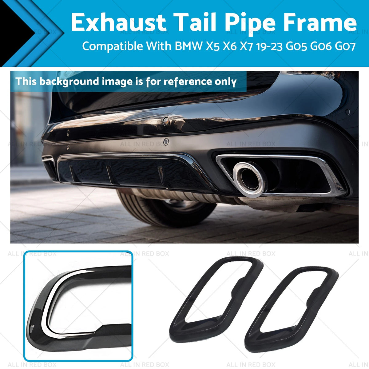 2Pcs Rear Exhaust Tail Pipe Frame for BMW X5 G05 X6 G06 X7 G07 (2019–2023)
