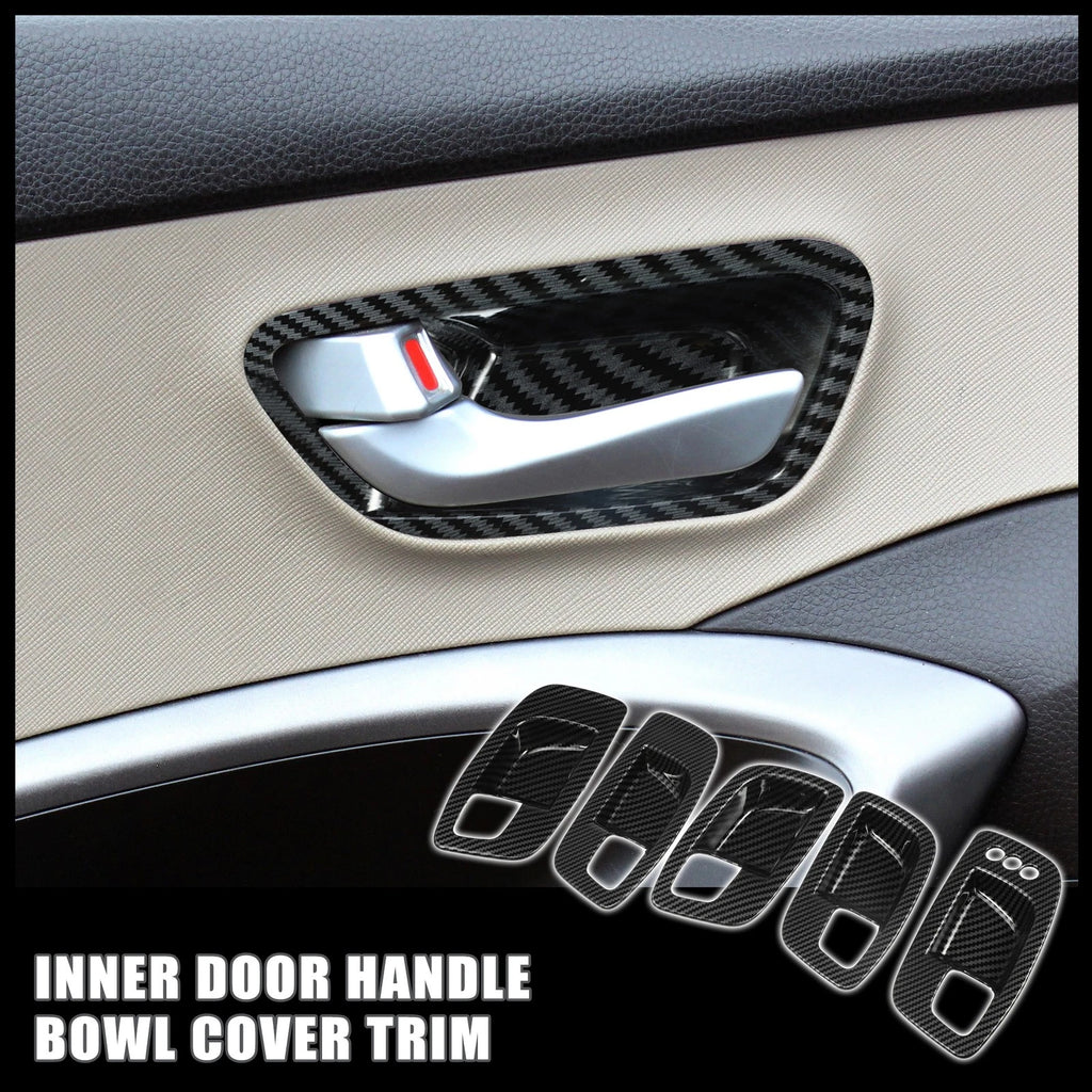 Set of 4 Carbon Fiber Inner Door Handle Bowl Covers for Dodge  767153534508