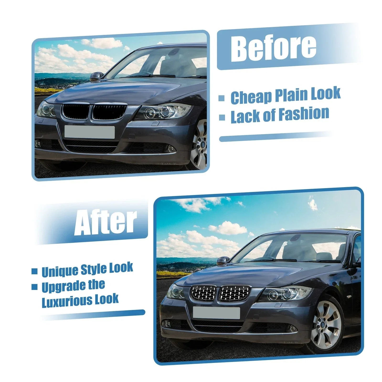 Pair Front Hood Bumper Grille for BMW 335is 328i xDrive 335i xDrive E92