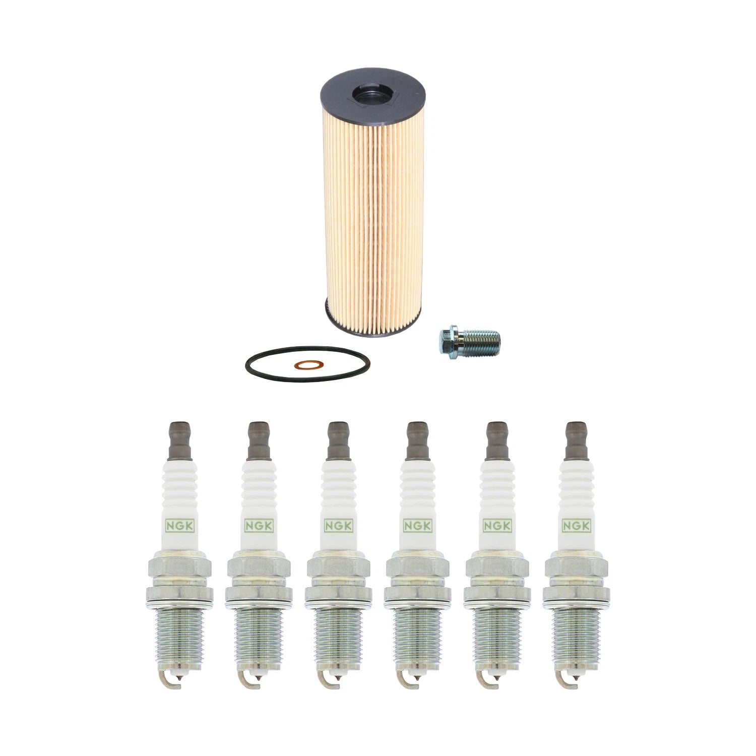 Wix Oil Filter & NGK 6 Platinum Spark Plugs for Mercedes W124 (1985–1996)