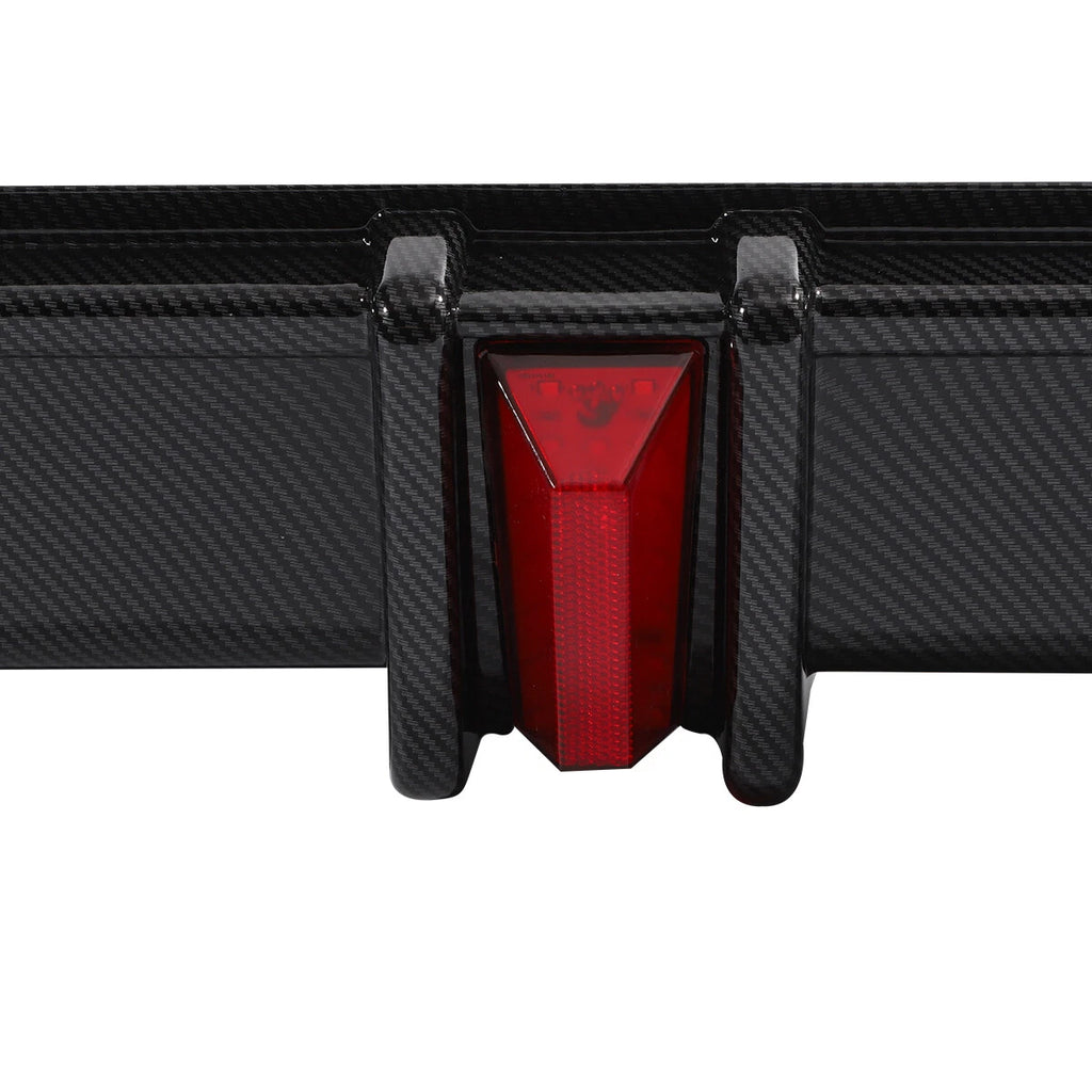 Carbon Fiber Print Rear Bumper Diffuser + Light for Honda Accord Sedan (2018–2022)