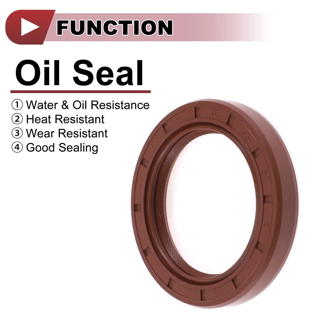 2X Oil Seal Rotary Shaft Seal for Various Models (35x50x8mm) FKM Rubber