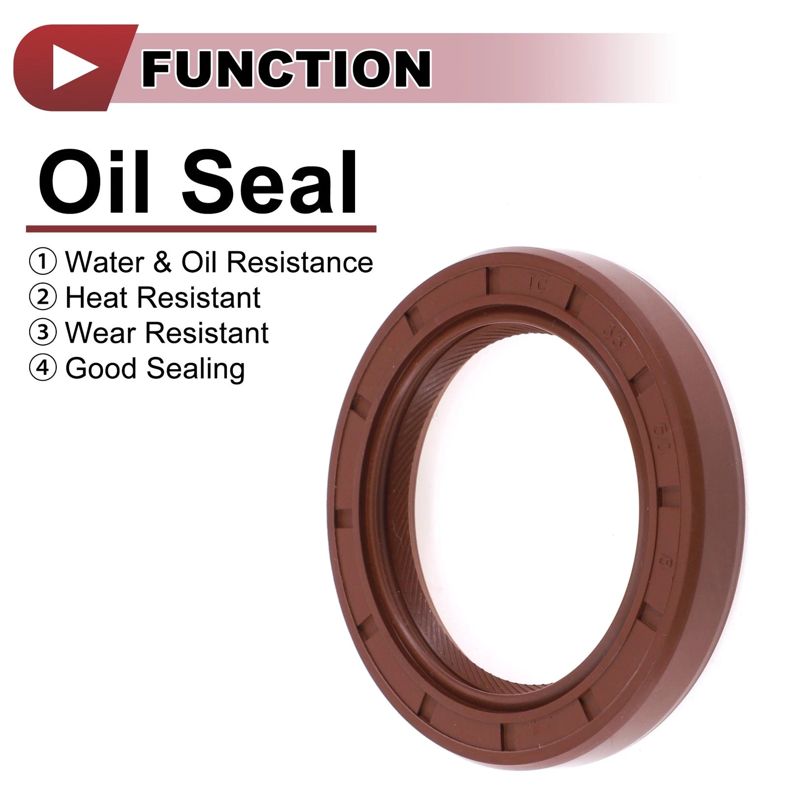 2X Oil Seal Rotary Shaft Seal for Various Models (35x50x8mm) FKM Rubber