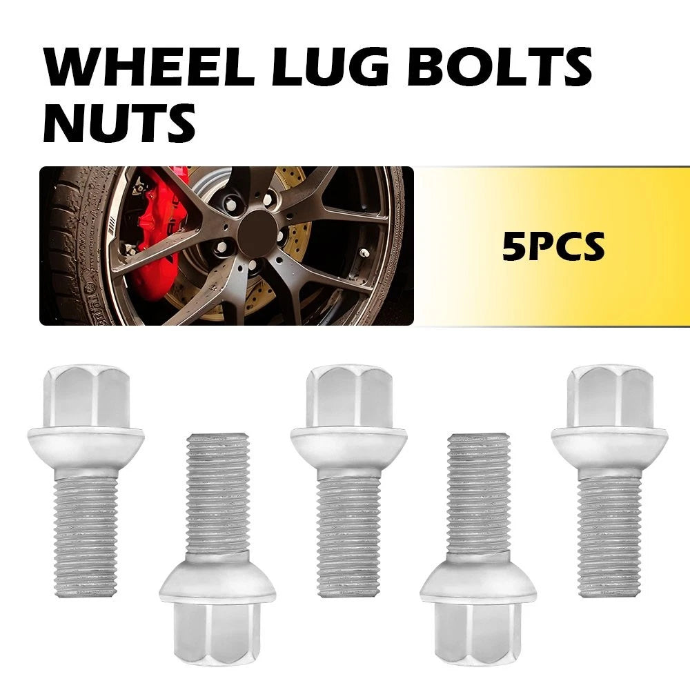 Set of 5 Lug Bolts Nuts for Mercedes E350 E550 SL500 SL550 CLS550 C250 C350 (2008–2017)