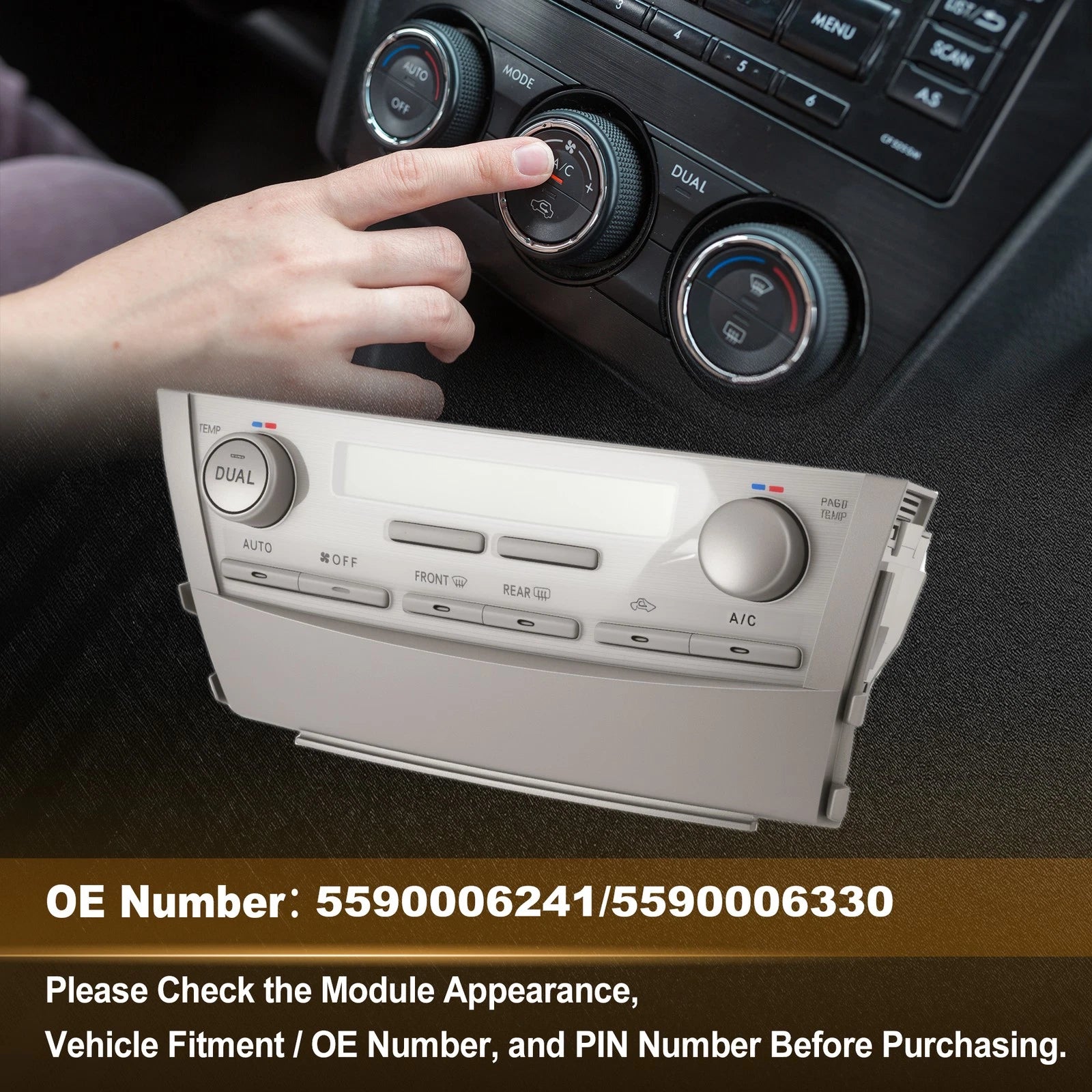 A/C Heater Climate Control Switch Module for Toyota Camry (2010–2011) 5590006241