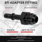 6AN EFI Fitting Adapter for Fuel Line Male to 3/8" Rail (Aluminum Quick Disconnect)