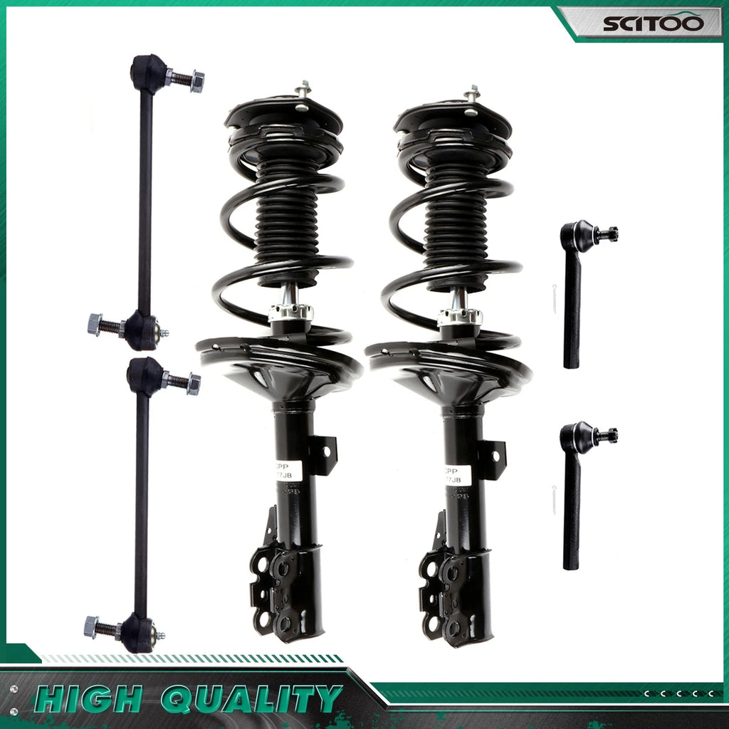 Front Struts & Sway Bar Outer Tie Rod Kit for Toyota Highlander (2004–2007)