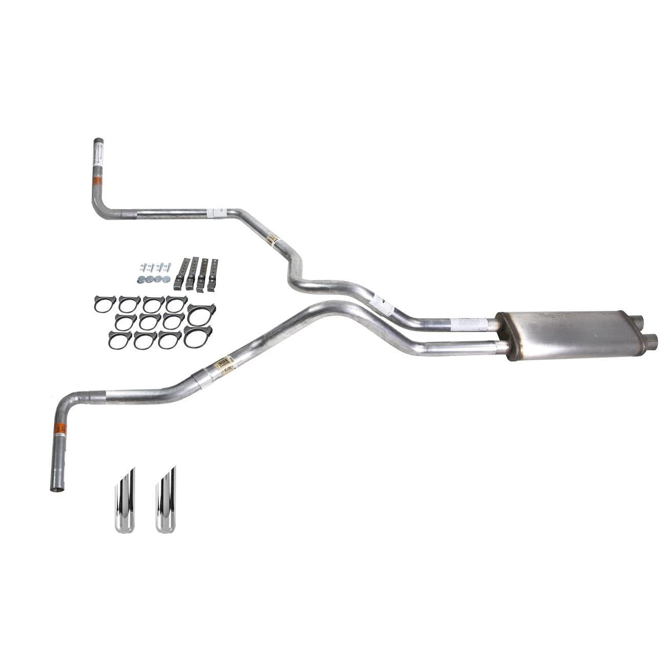 Dual Exhaust Pipe for Silverado 1996–1999 (2.5" Stainless Muffler, Side Exit)