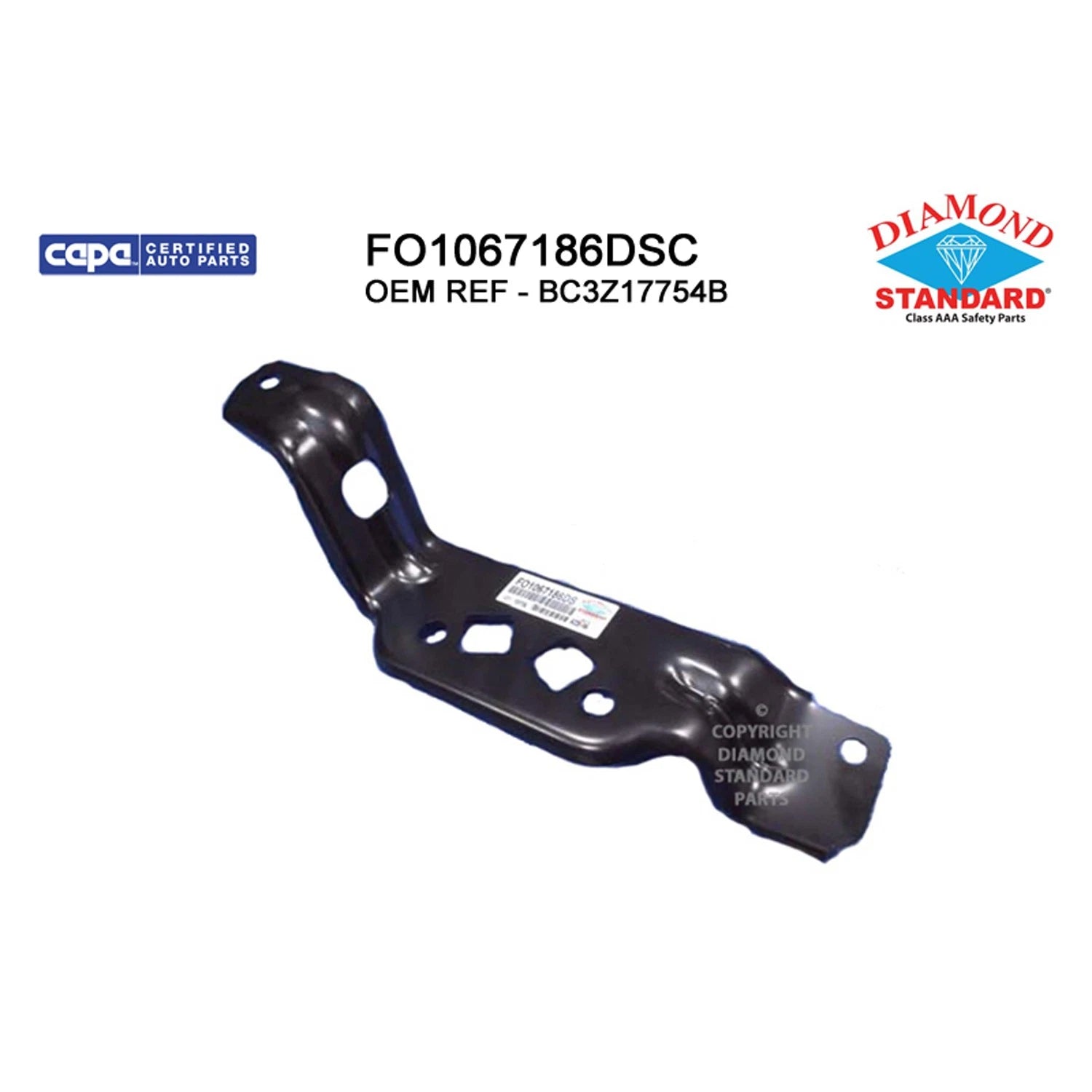 Replacement Steel Front Passenger Side Outer Bumper Mounting Bracket