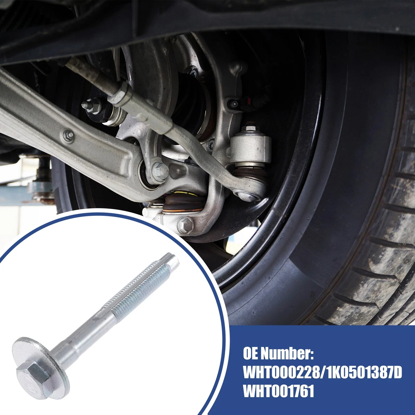 2 Pcs Eccentric Alignment Camber Bolt for Volkswagen (No.WHT000228/1K0501387D)