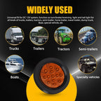8x Amber LED 2.5 Inch DOT Round Trailer Side Marker Light for Truck