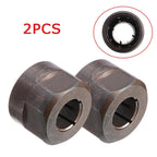 Set of 2 Collet Nuts for Plunge Router 1/2" (12.7mm) Metal Black