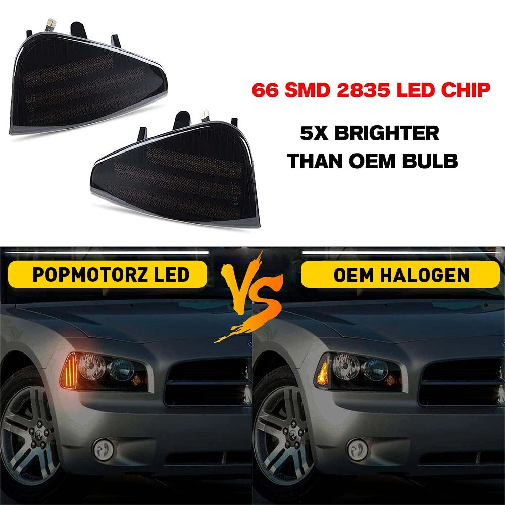 2PC LED Side Marker Turn Signal Lights for Dodge Charger (2006–2010)