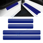 Blue 3D Carbon Fiber Style Door Sill Edge Guards for Car (—)