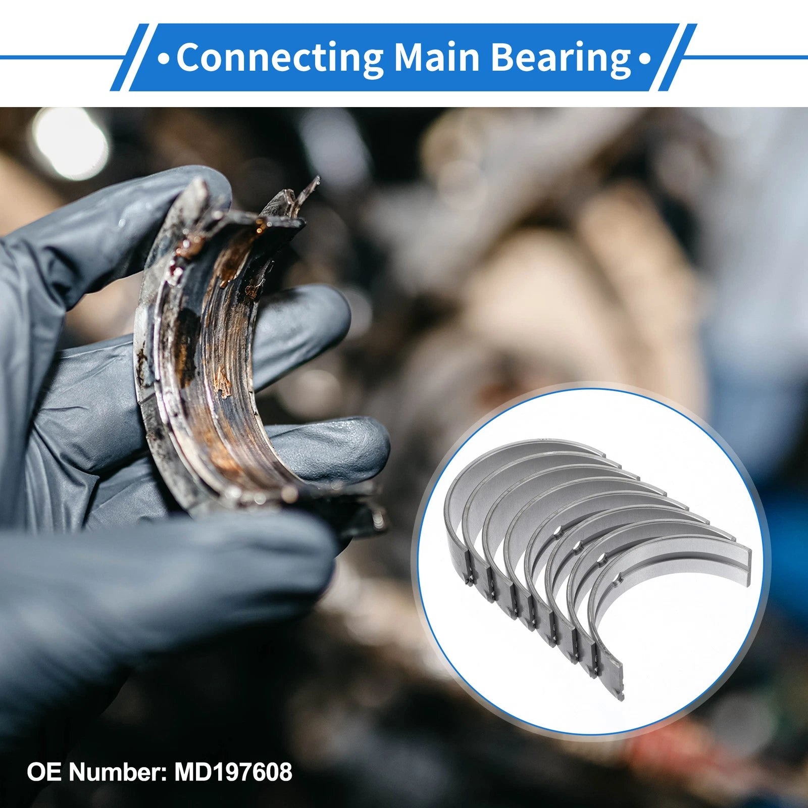 Main Bearing Set No.MD197608 for Mitsubishi Galant (1990–2006)
