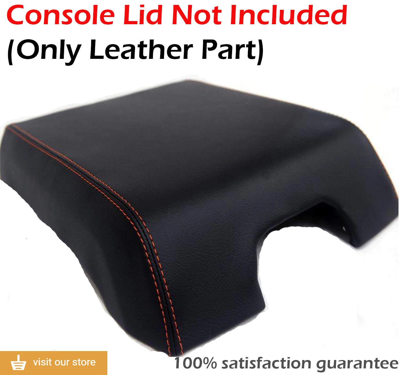 Center Console Armrest Cover for Ford F150 (2015–2020) - Orange Stitch
