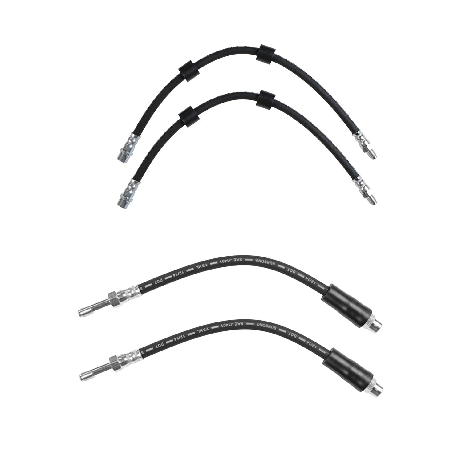 Sunsong 2X Front & Rear Brake Hydraulic Hose Kit for BMW E39 530i (2001)