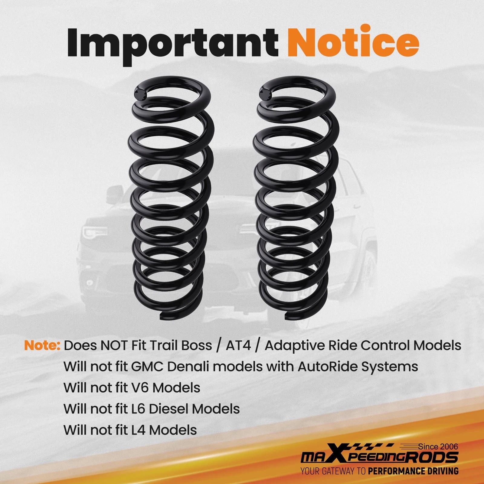 Heavy Duty Lowering Springs for Chevy Silverado 1500 2WD V8 (2019–2022)