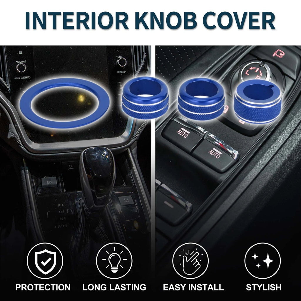 Set of 4 Media Tune Engine Start Mirror Switch Knob Covers for Subaru WRX (2022–2023) Blue