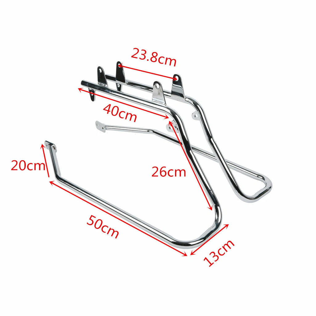 5" Extended Black Saddlebag & Chrome Conversion Bracket for Harley Softail (1986–2017)