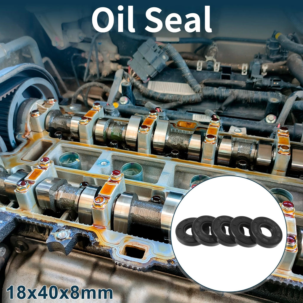 Set of 5 Oil Seal Rotary Shaft Seal NBR Rubber 18x40x8mm