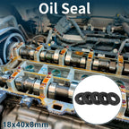 Set of 5 Oil Seal Rotary Shaft Seal NBR Rubber 18x40x8mm