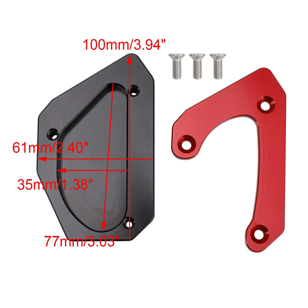 Kickstand Enlarger Plate Pad for Suzuki V-Strom 650 DL650 XT (2011–2024) Red