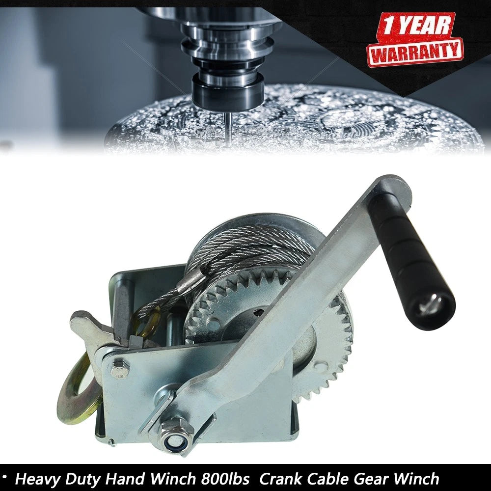 Heavy Duty Hand Winch 800lbs for Universal Use (Year Range Not Specified)