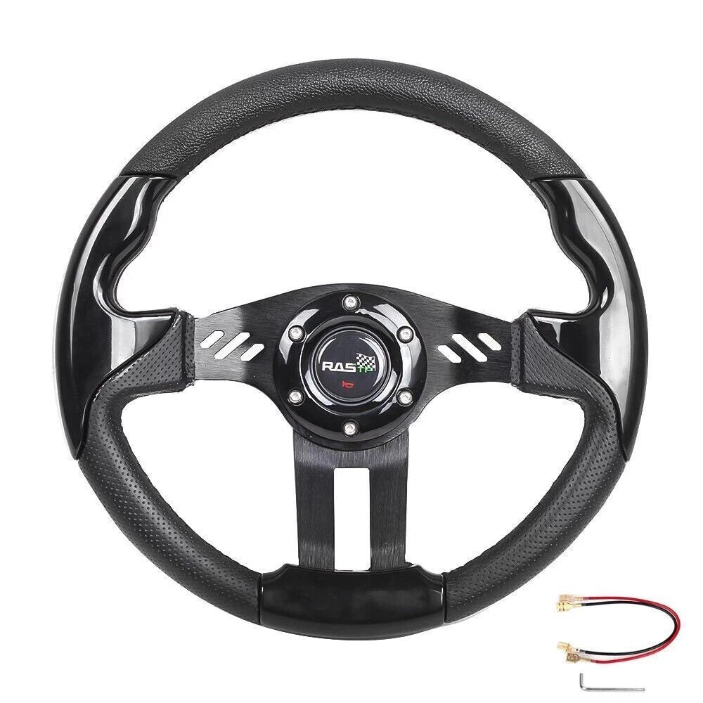 13" Black Steering Wheel & Adapter for EZGO TXT RXV (2008–2023)