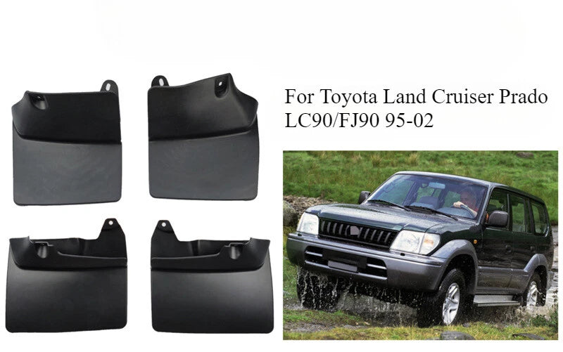 Set of 4 Mud Flaps Splash Guards for Toyota Land Cruiser Prado (1995–2002)