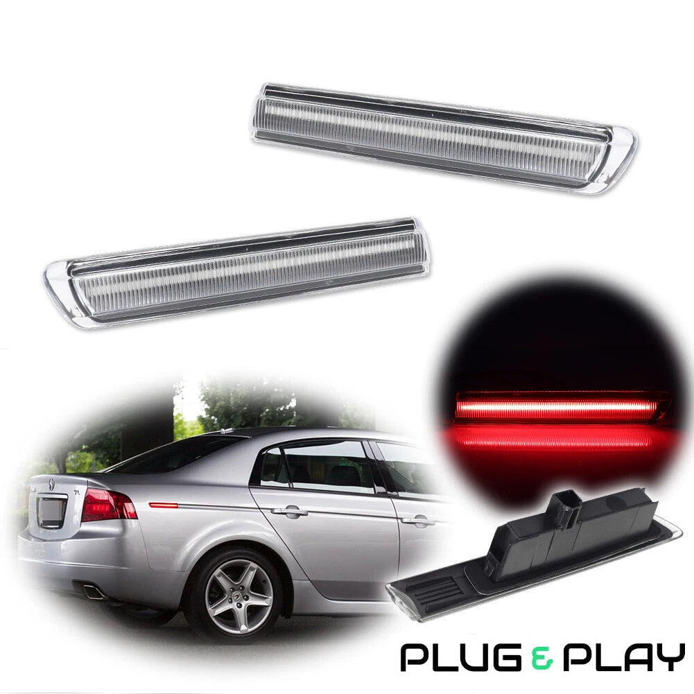 Set of 2 Clear LED Rear Side Marker Parking Lights for Acura TL (2004–2008)