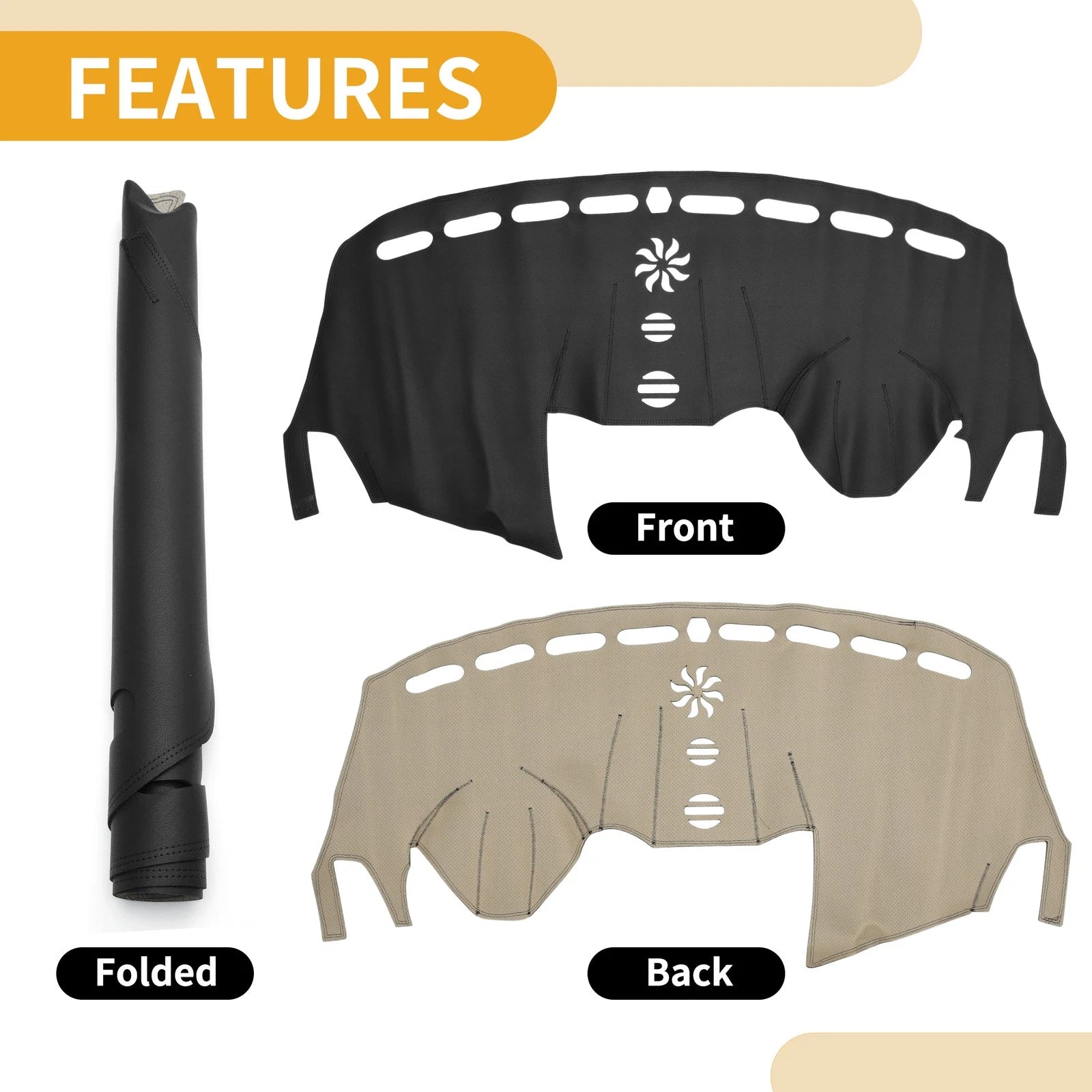 Dashboard Cover for Ford Escape (2013–2019) - Black Anti-Slip Mat