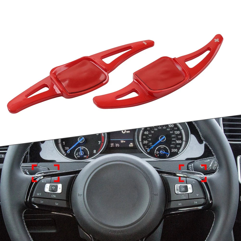 Steering Wheel Paddle Shifter Extension for VW Golf 8, Atlas, Sharan, CC (2020–2023) Red