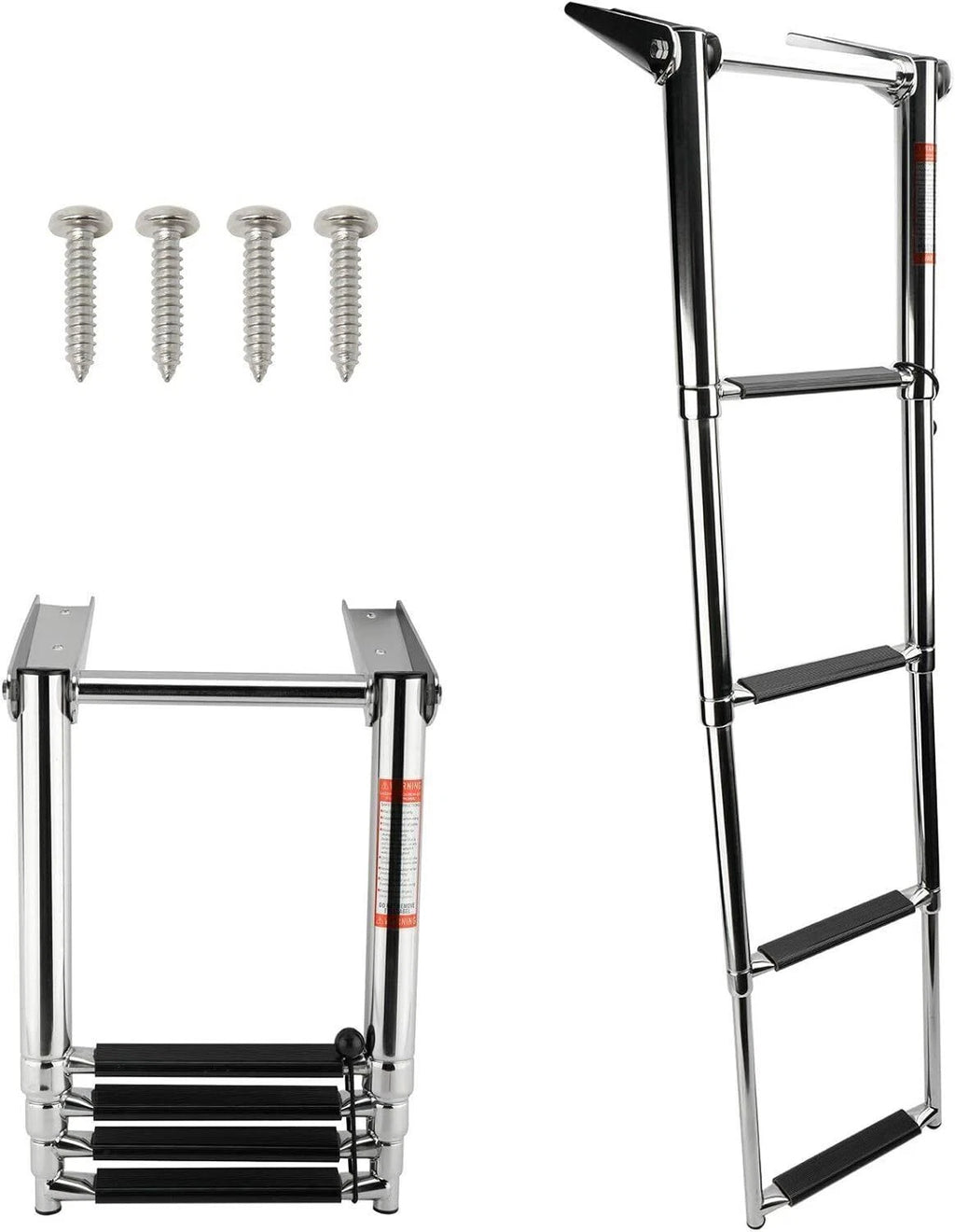 4 Step Telescoping Boat Ladder for Marine Use (Stainless Steel)