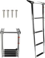 4 Step Telescoping Boat Ladder for Marine Use (Stainless Steel)