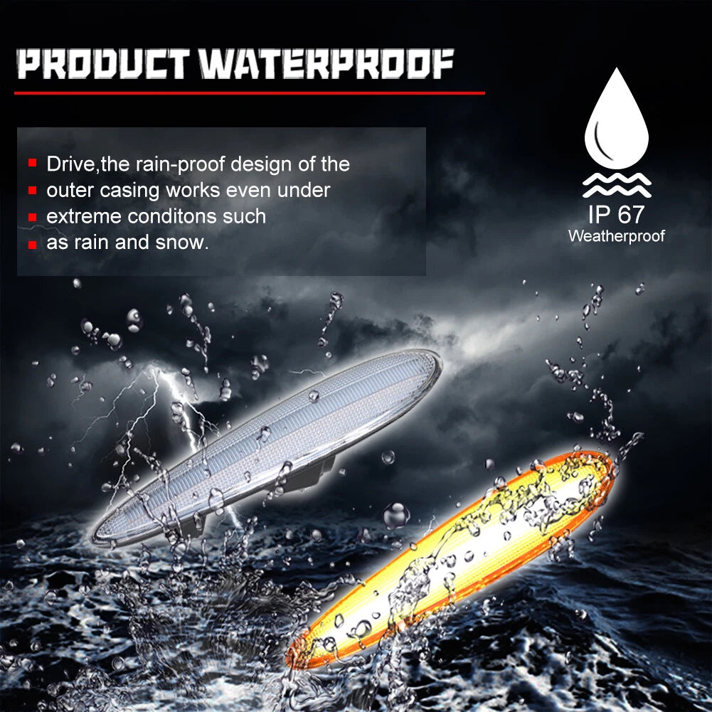 2X Clear Lens Amber LED Front Side Marker Lights for Nissan Maxima (2000–2003)