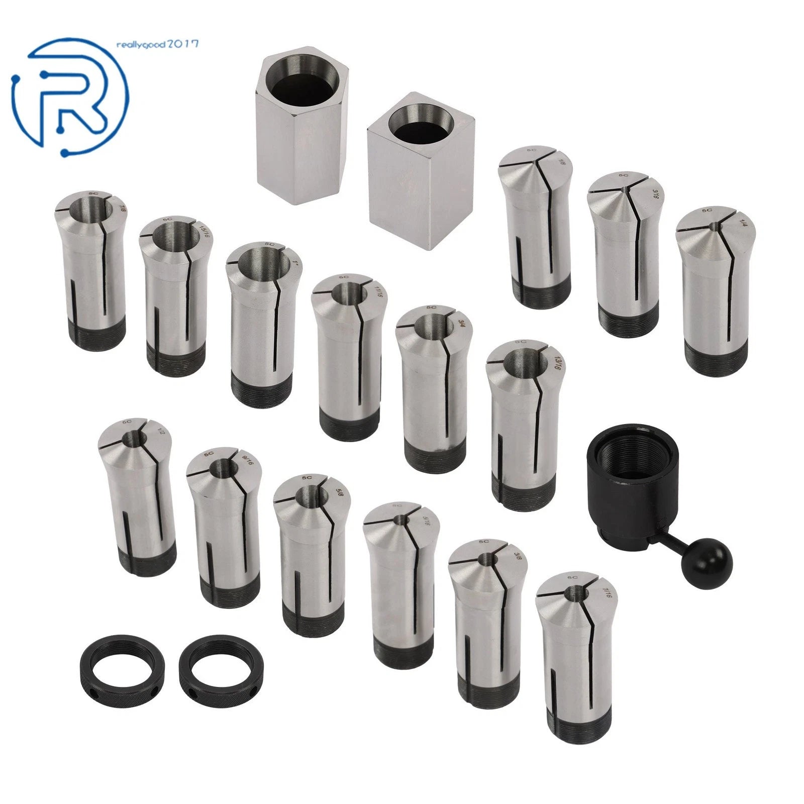 15 Pcs Collet Set & 5 Pcs Collet Block Set for Precision (N/A)