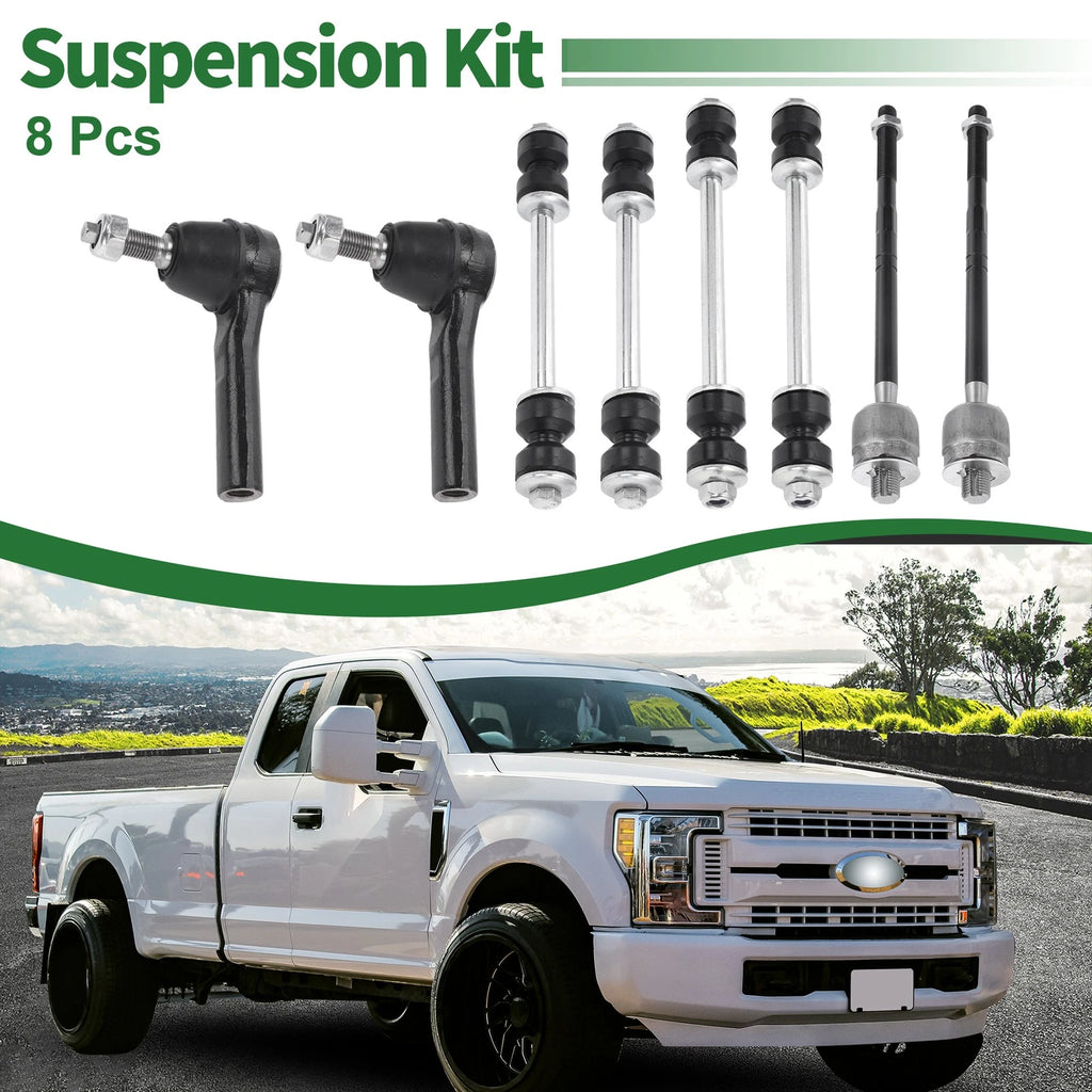 8 Pcs Front Suspension Kit Tie Rod Ends Sway Bar Link for Ford 
