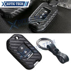 Carbon Fiber 3-Button Key Shell with Keychain for Honda (2013–2020)
