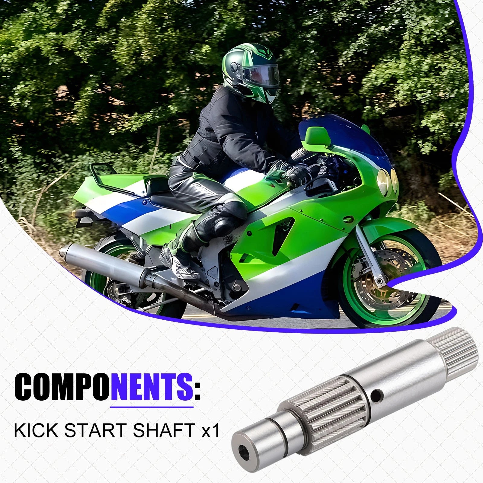 Kick Starter Shaft for Kawasaki KX 112 100 85 80 65 (1998–2024) #13066-1097