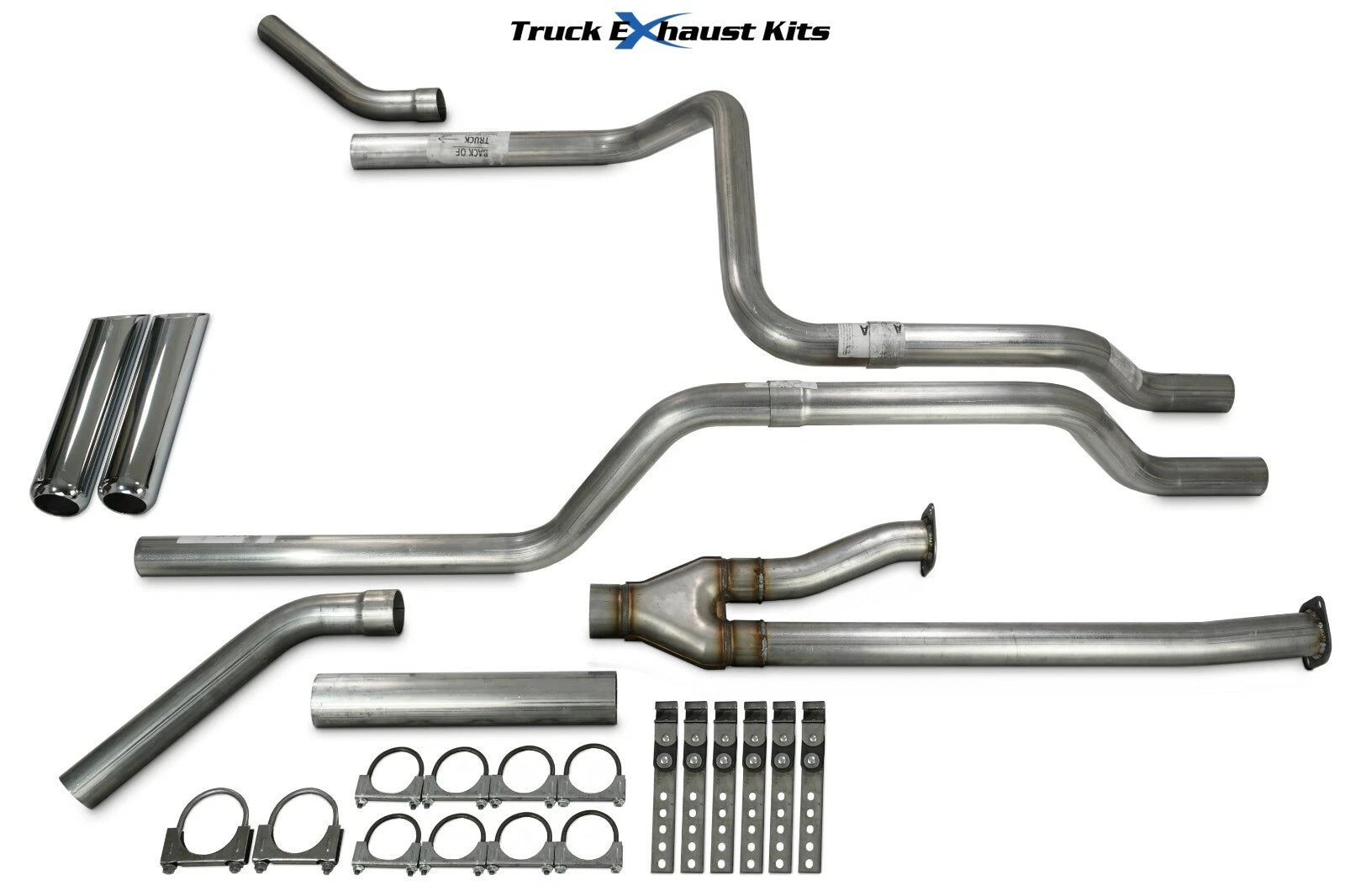 2.5" Dual Exhaust Kit for Toyota Tundra (2014–2021) No Muffler, Chrome Tip