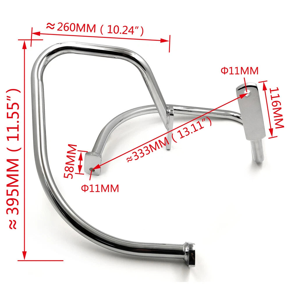 Chrome Saddlebag Guard Rail Crash Bar for Harley Softail (2000–2017)