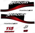 Set of 2 Decals for Mercury Outboard 115hp (881649A01) Red
