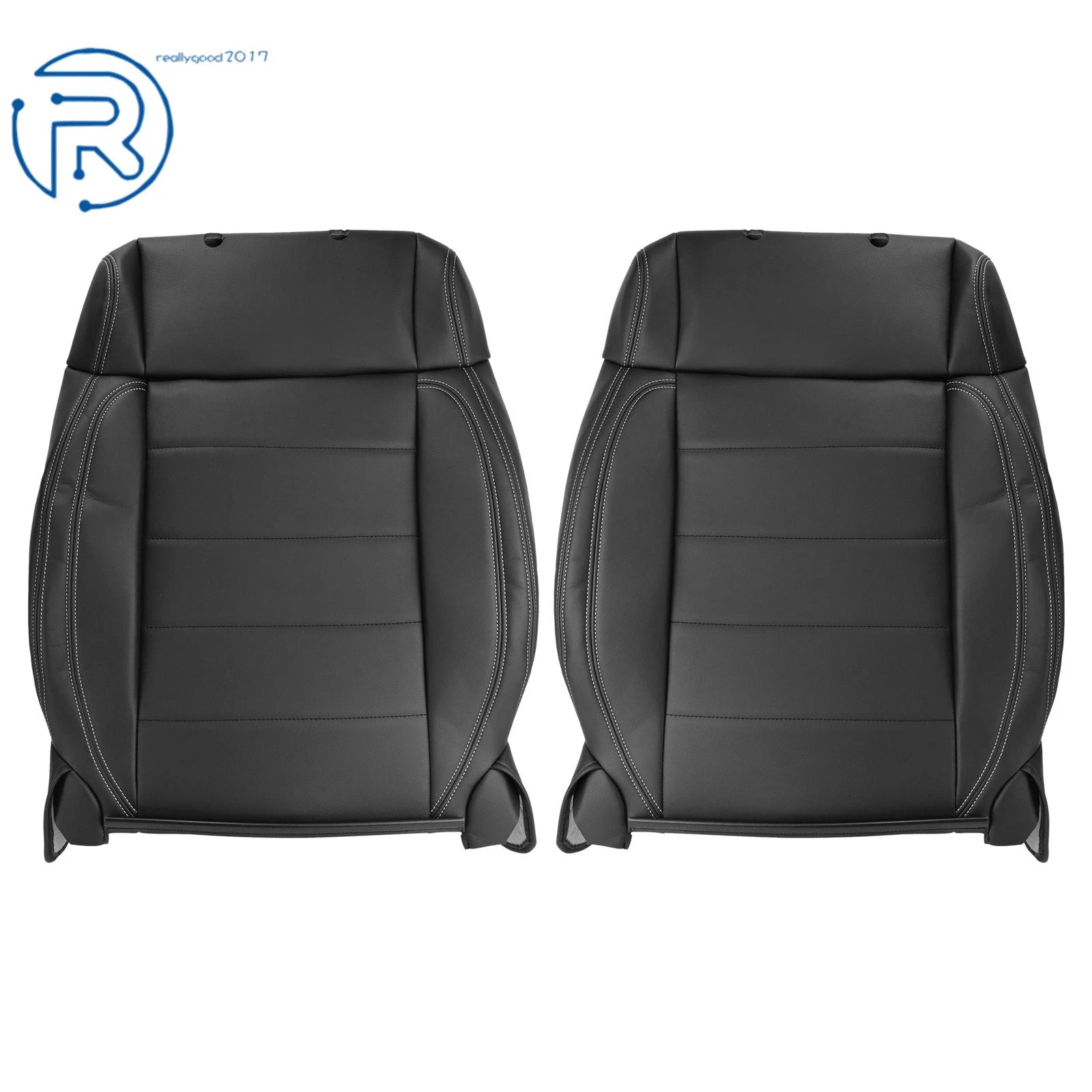 Set of 2 Black Leather Seat Covers for Jeep Wrangler (2007-2012)