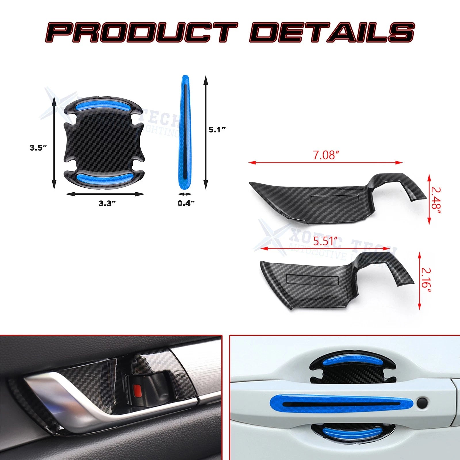 Inner + Exterior Door Handle Bowl Trim for Honda Accord (2018-2022)