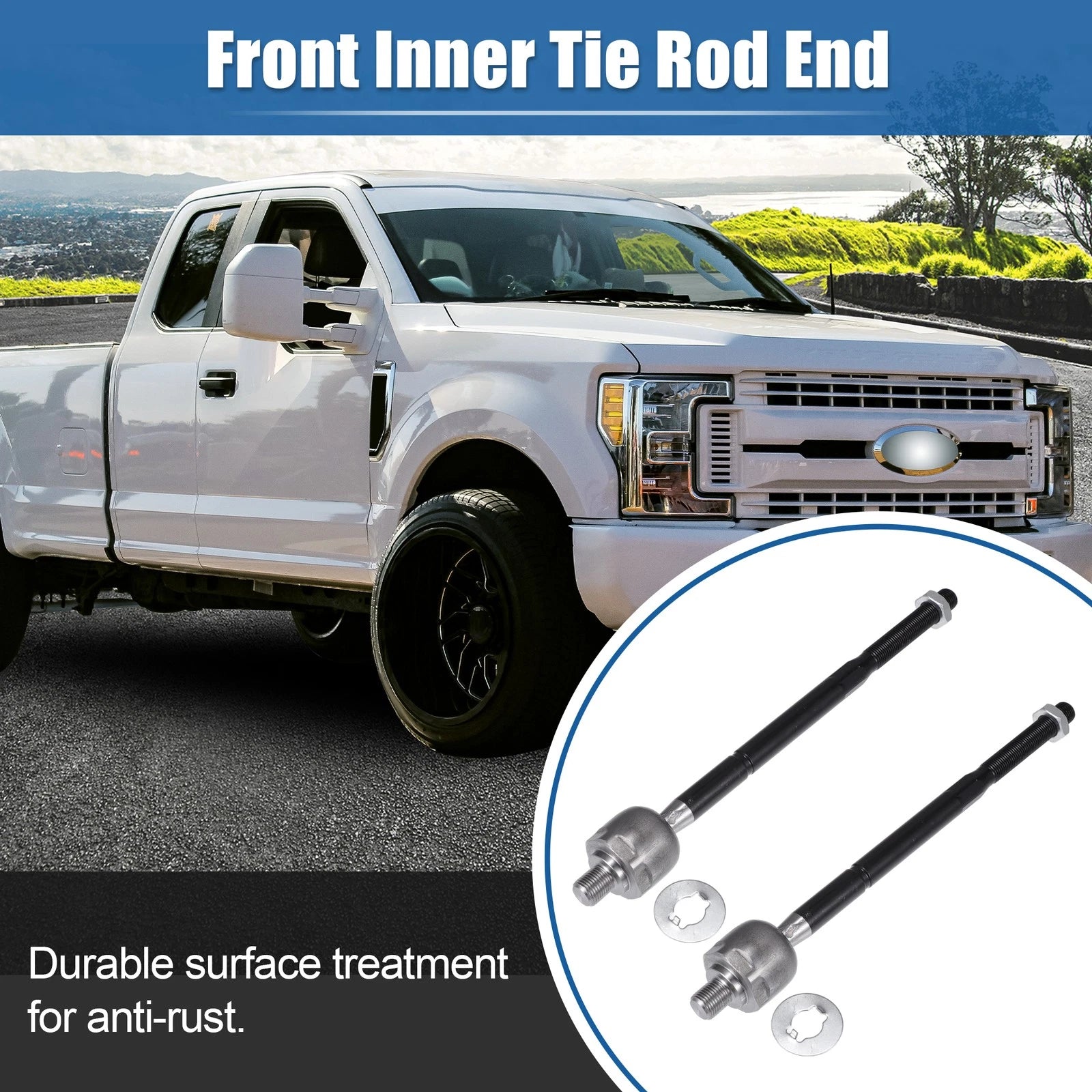 2pcs Front Inner Tie Rod End Link for Ford Explorer, Lincoln MKT 