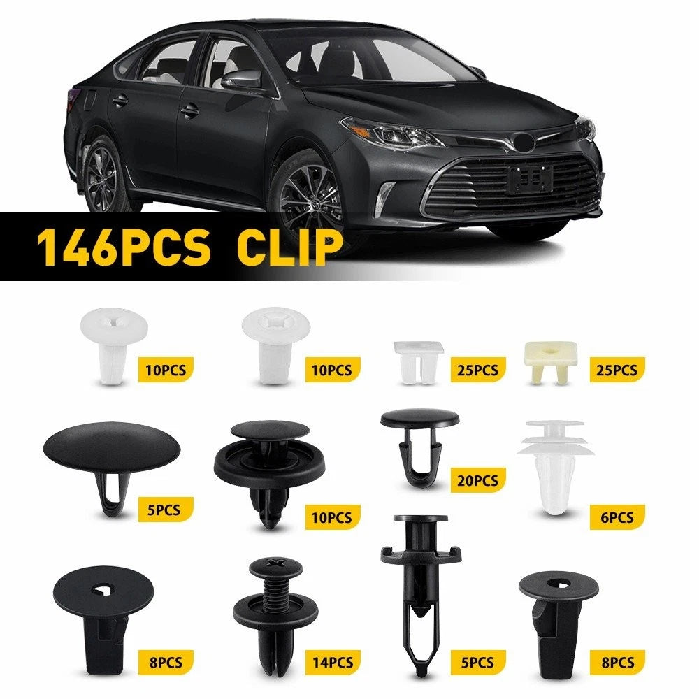 146PCS Fender Door Hood Bumper Trim Clip Retainer for Toyota