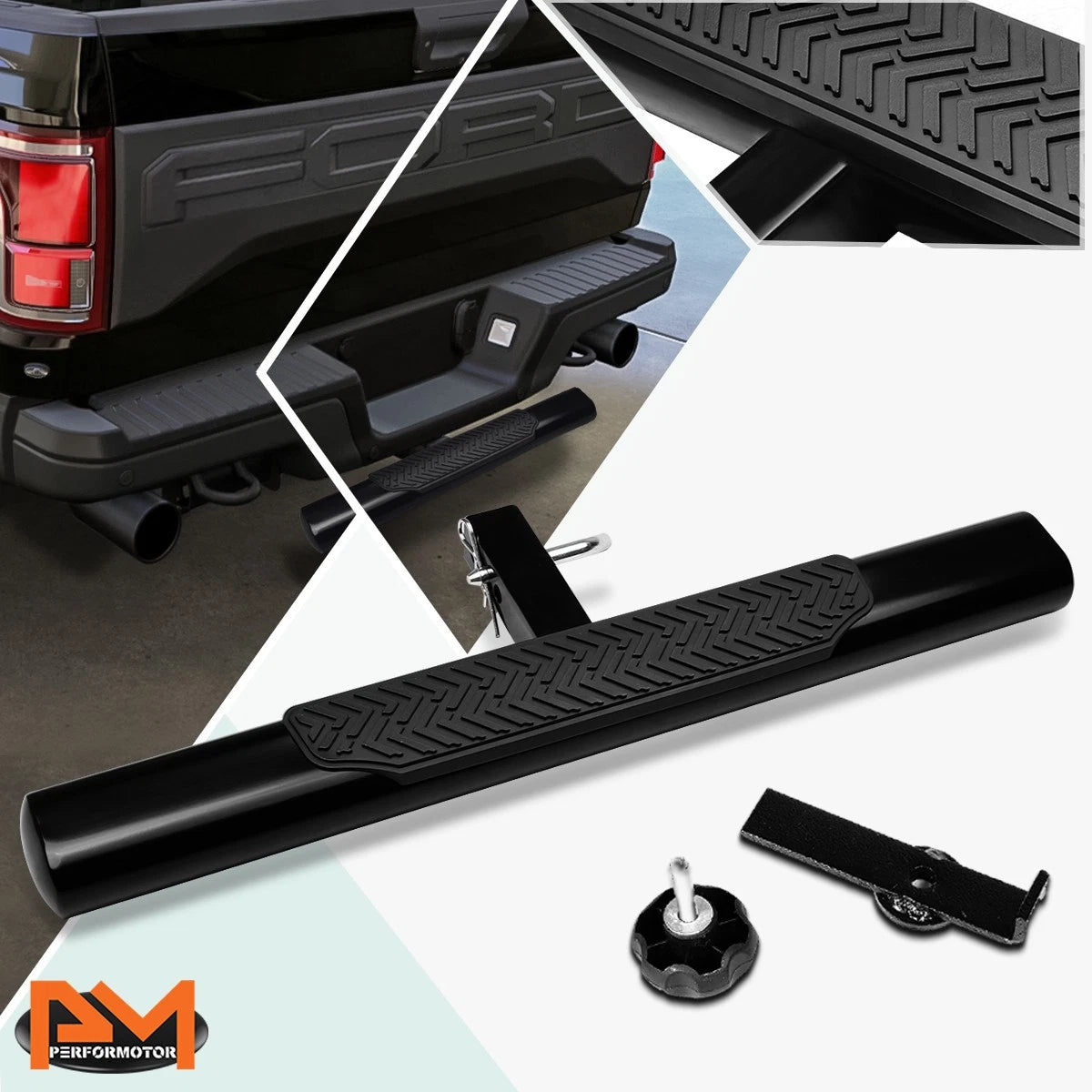Oval Hitch Step Bar for Trailer Towing (35"x 4", 2" Receiver)