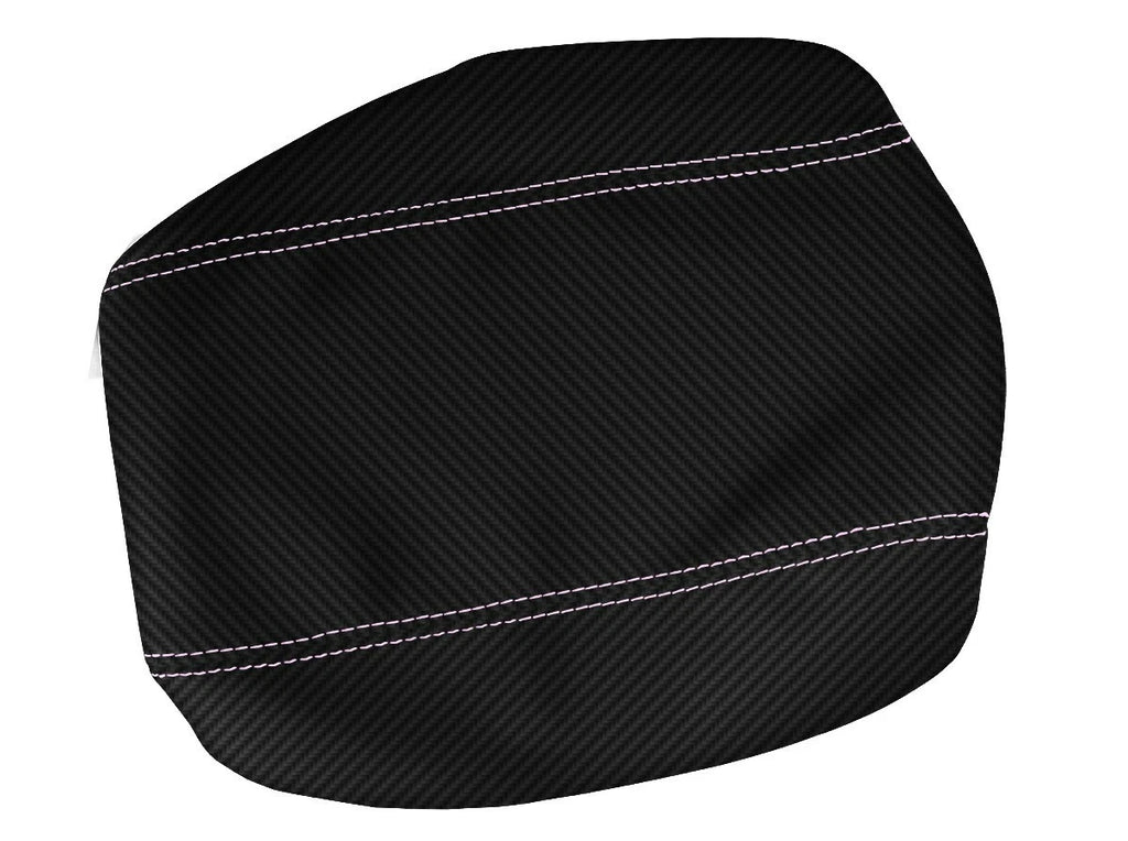 Console Lid Armrest Cover for Toyota Camry (2012–2017) Carbon Fiber Pink Stitch